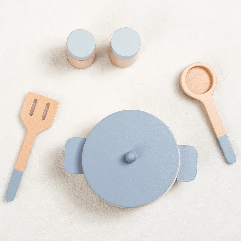 Children's Wooden Pots & Pans Set