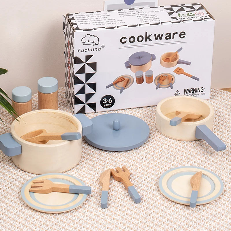 Children's Wooden Pots & Pans Set