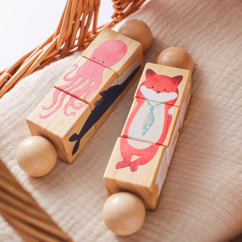 Wooden Animal Puzzle Blocks