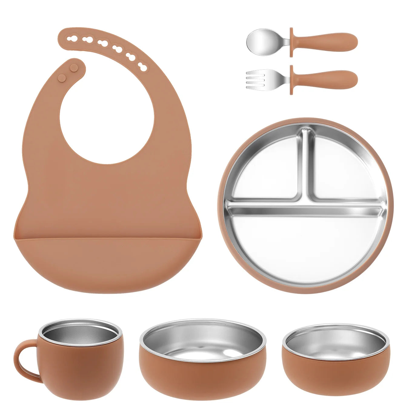 Stainless Steel & Silicone Toddler Feeding Set
