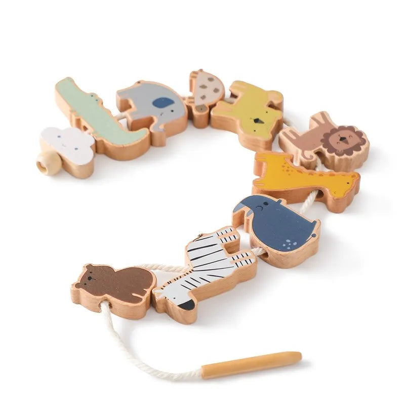 Wooden Animal Threading Toys