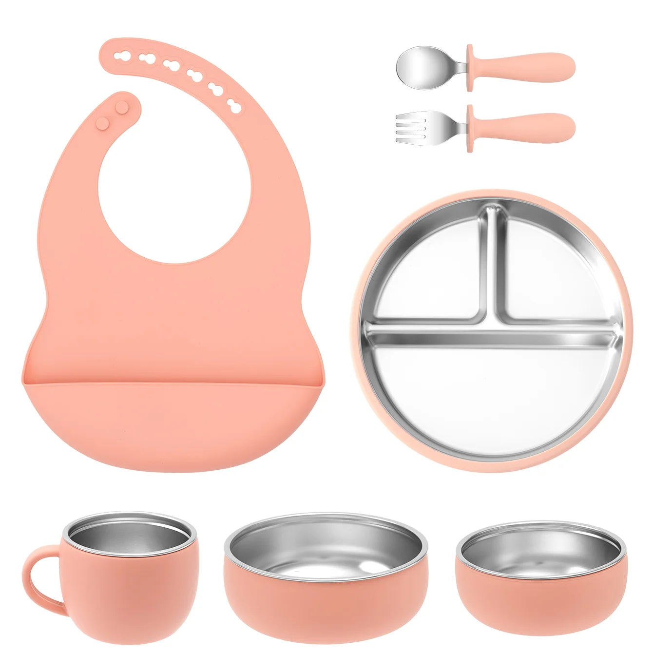 Stainless Steel & Silicone Toddler Feeding Set