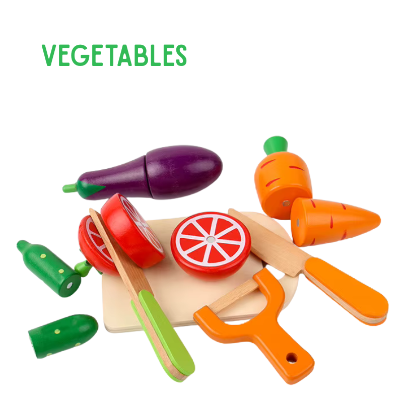 Wooden Fruit and Vegetable Chopping Set