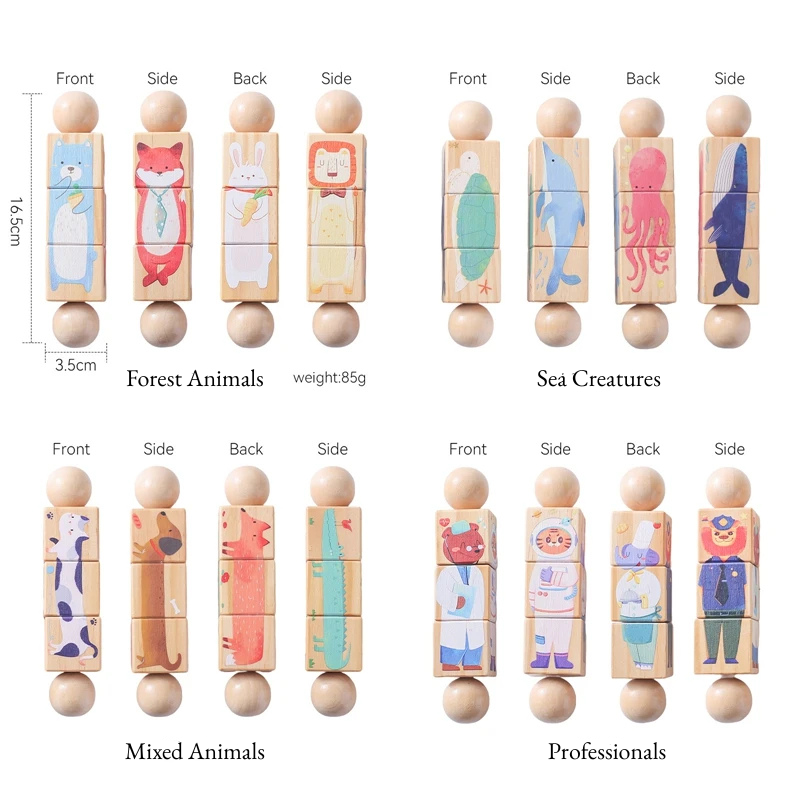 Wooden Animal Puzzle Blocks