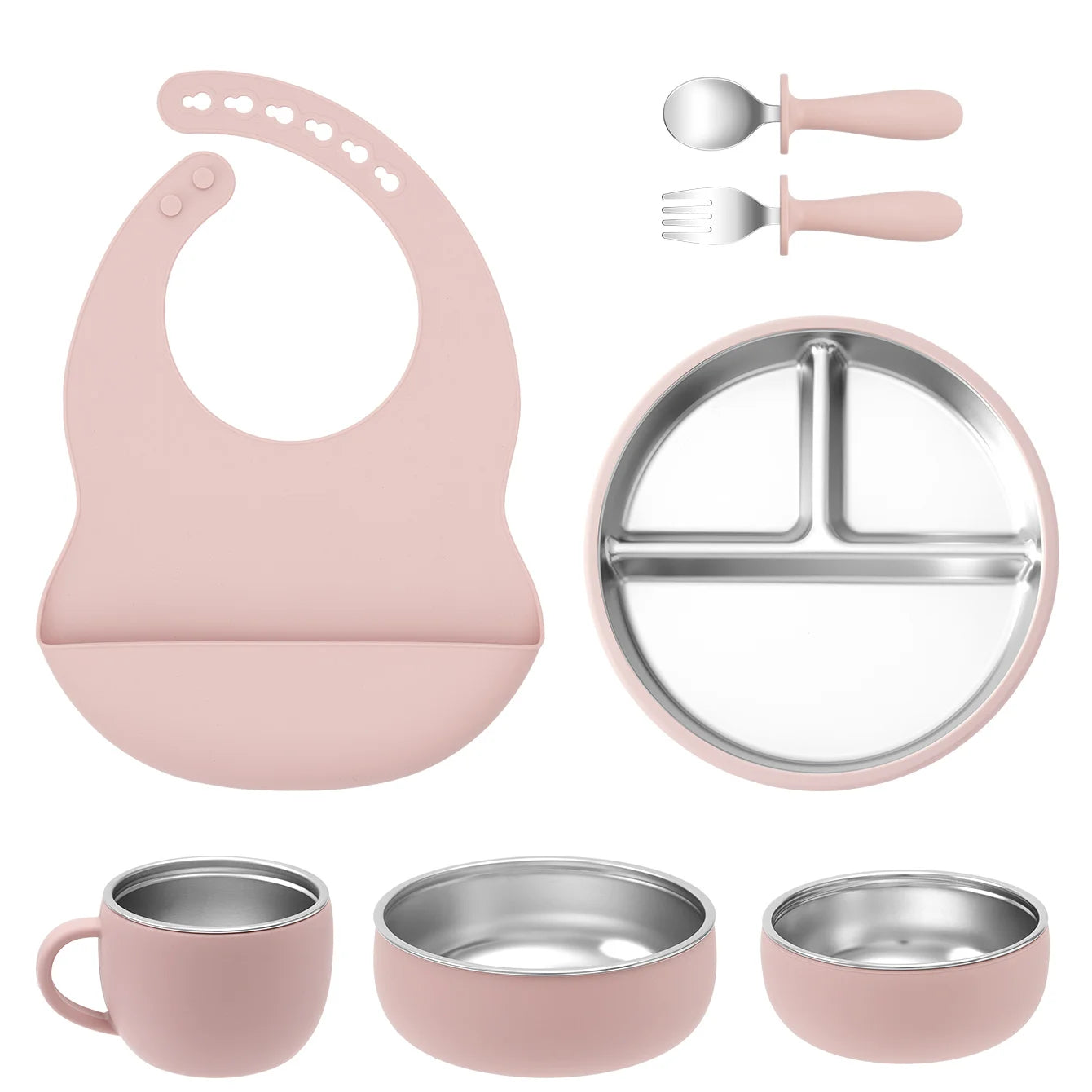 Stainless Steel & Silicone Toddler Feeding Set