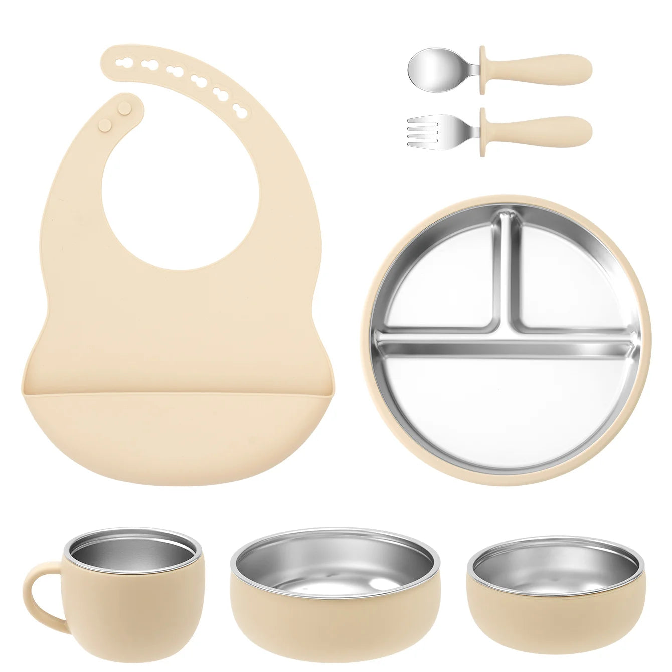 Stainless Steel & Silicone Toddler Feeding Set