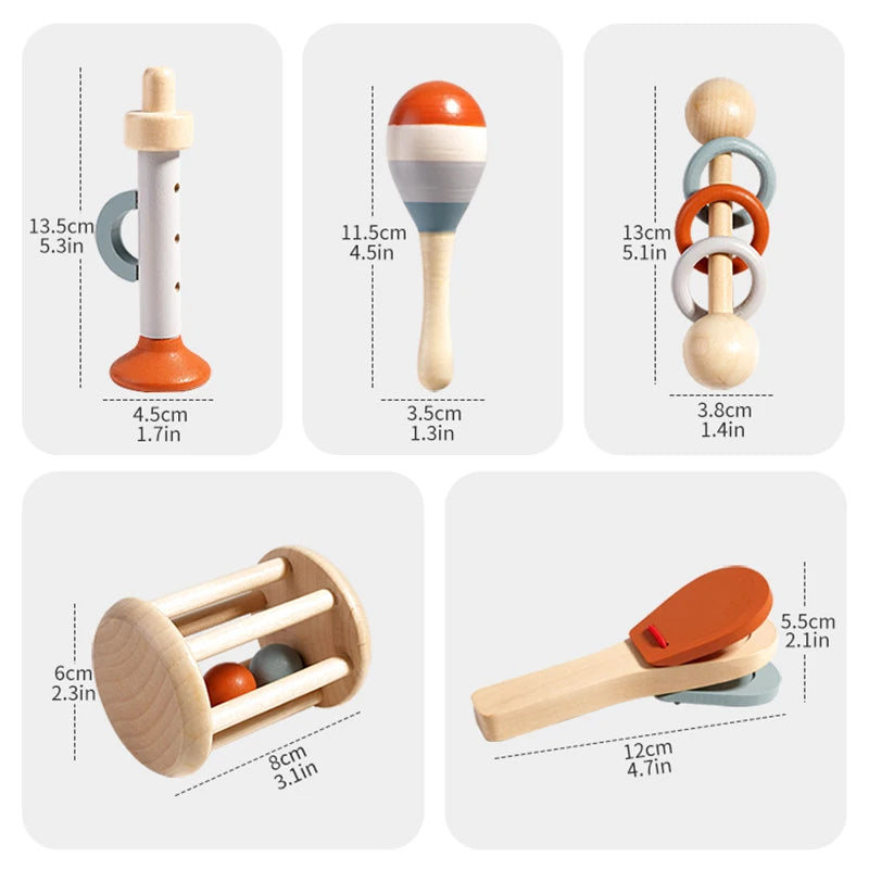 Wooden Musical Instrument Sensory Toy Set
