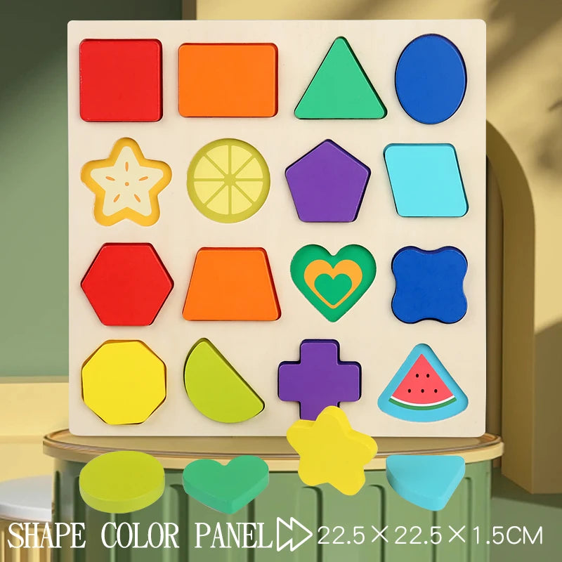 Montessori Wooden Learning Puzzle – Alphabet, Numbers & Shapes