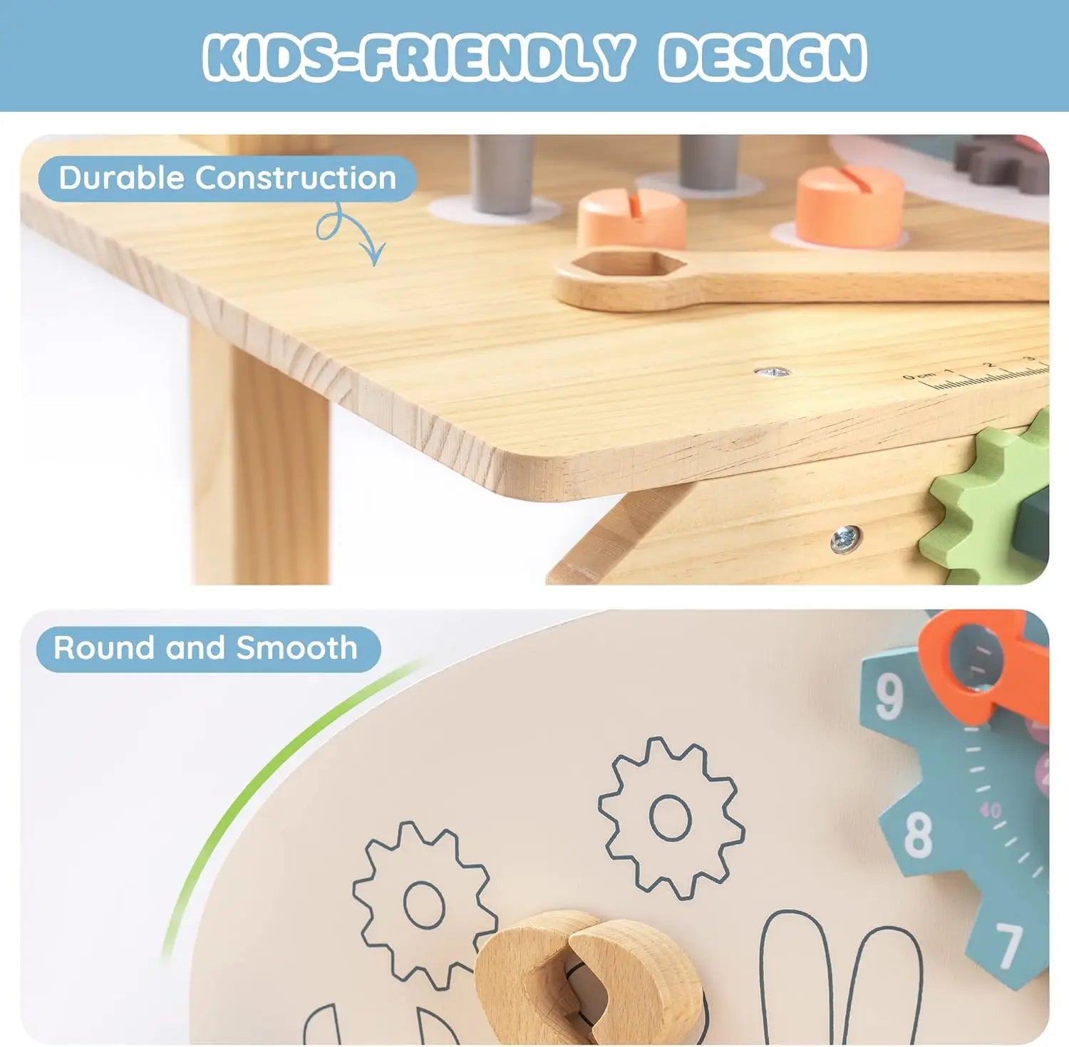 Large Wooden Children's Work Bench with Tools