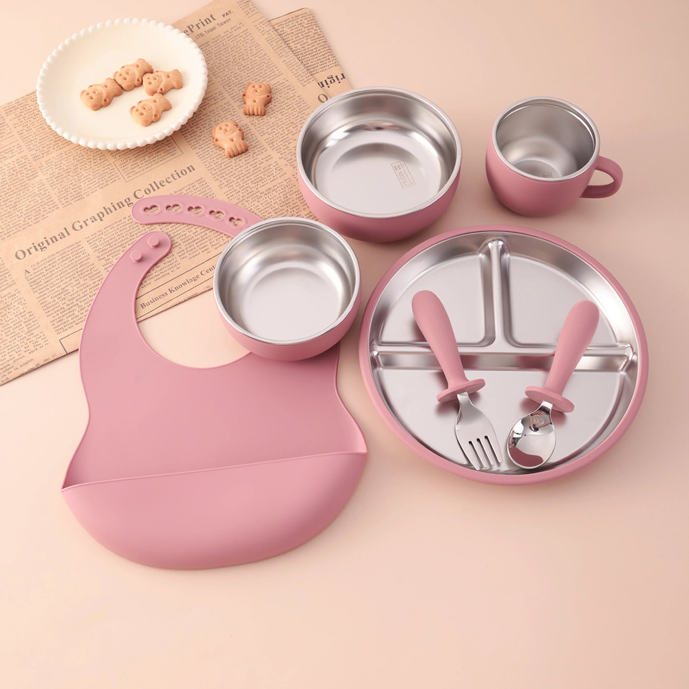 Stainless Steel & Silicone Toddler Feeding Set