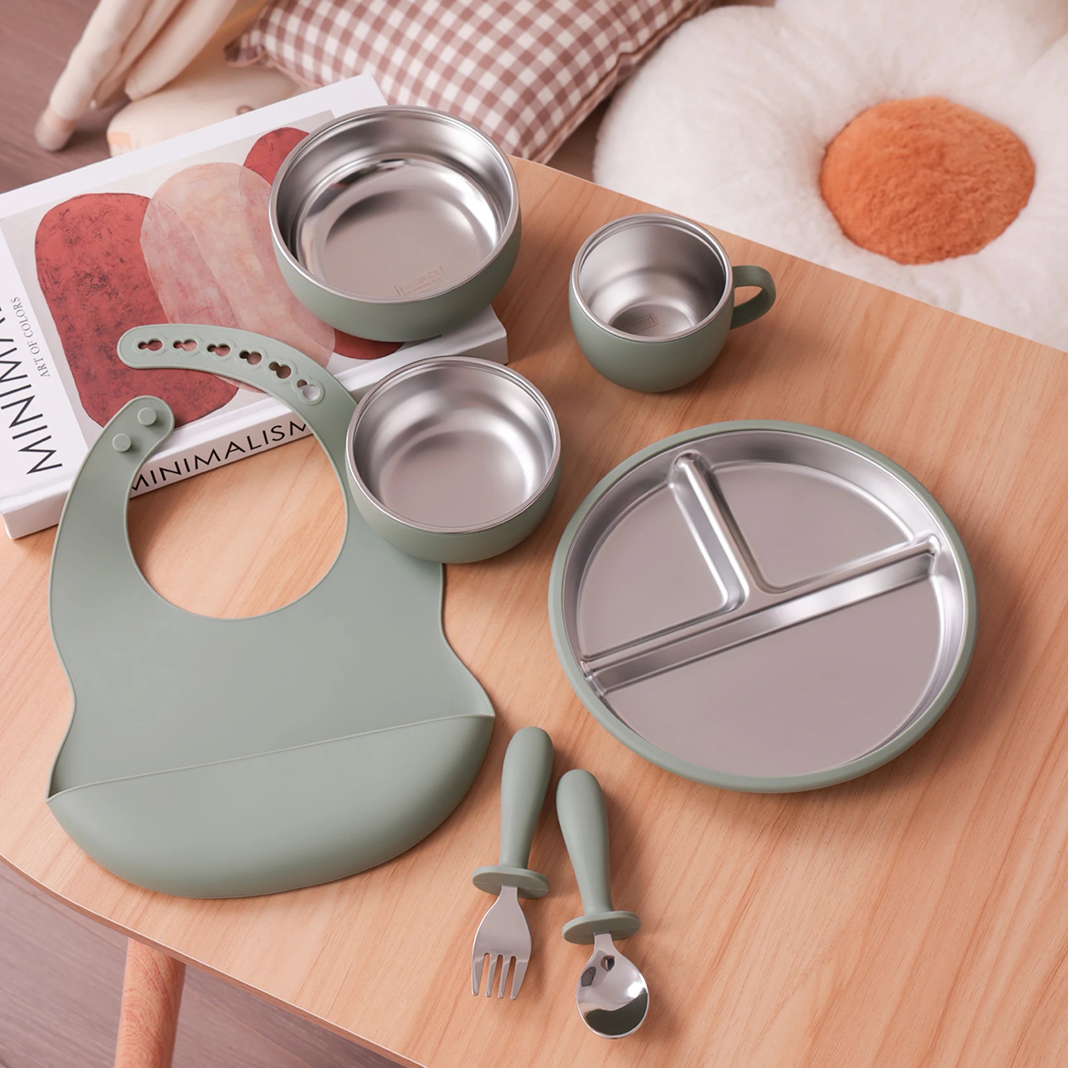 Stainless Steel & Silicone Toddler Feeding Set