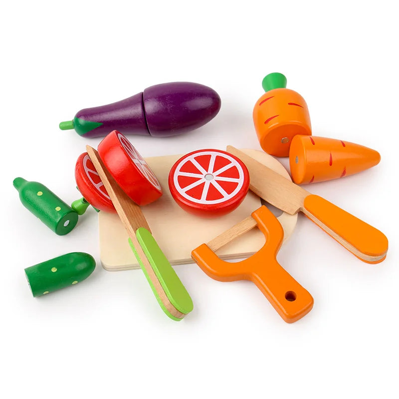 Wooden Fruit and Vegetable Chopping Set